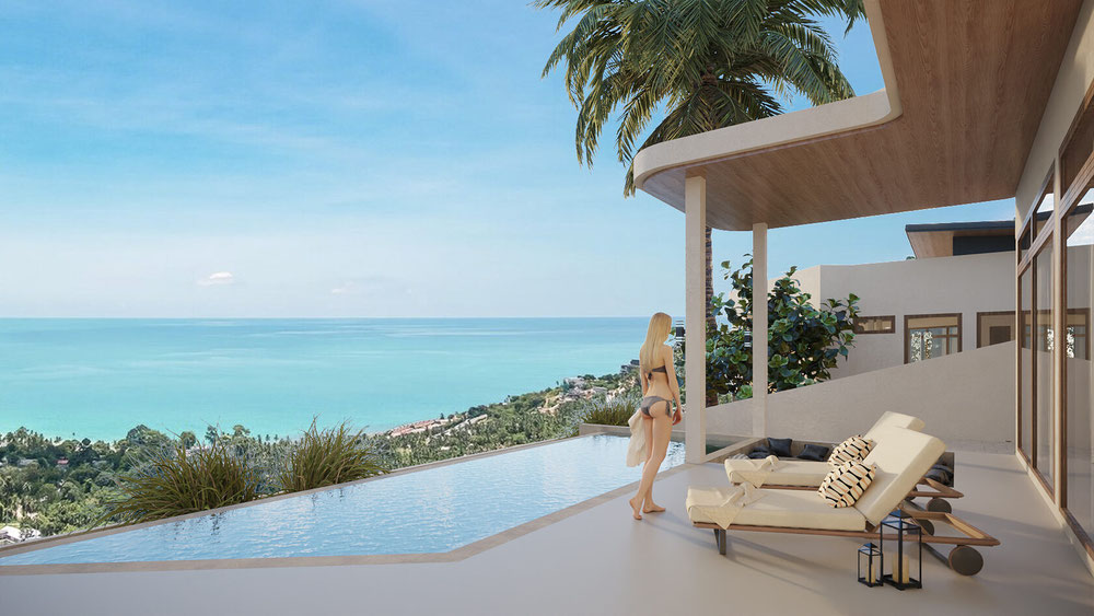 Willa z basenem na jednym poziomie, 3 sypialnie, z widokiem na morze i tropikalny las — Wyszukiwarka nieruchomości od deweloperów i właścicieli GEOLN.COM. Zdjęcie 1