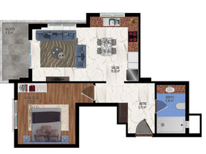 ბინა 1 ოთახიანი 55 მ² ალანიაში, თურქეთი — უძრავი ქონების ყიდვა და მფლო ბელებისგან GEOLN.COM. ფოტო 40