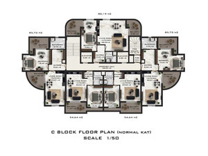 公寓 1 卧室 52 平方米，位于土耳其阿拉尼亚 — 来自开发商和业主的房地产搜索引擎 GEOLN.COM. 照片 64
