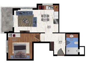 ბინა 1 ოთახიანი 55 მ² ალანიაში, თურქეთი — უძრავი ქონების ყიდვა და მფლო ბელებისგან GEOLN.COM. ფოტო 43