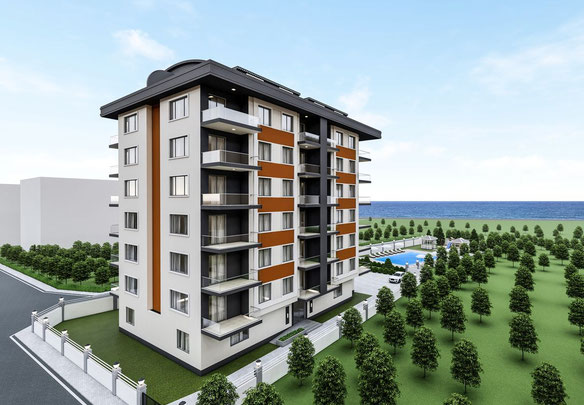 Mieszkanie 2 pokojowe 121 m² w Alanya, Turcja