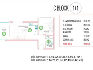 公寓 55 平方米，位于土耳其阿拉尼亚 — 来自开发商和业主的房地产搜索引擎 GEOLN.COM. 照片 51