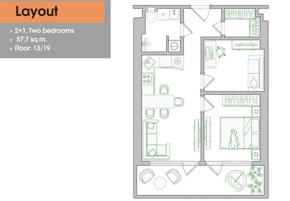 Sahibinden üç odalı daire