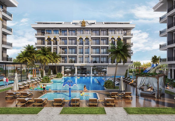 ბინა 1 ოთახიანი 40 მ² ალანიაში