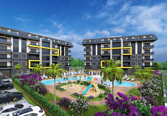 Апартаменти 1 спальня 58 м² в Аланії, Туреччина