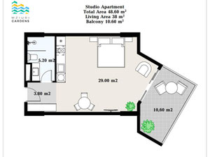 Studio Mziuri Gardens (Mziuri Gardens) — Wyszukiwarka nieruchomości od deweloperów i właścicieli GEOLN.COM. Zdjęcie 3