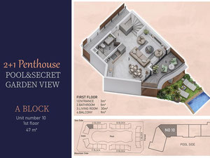 2 卧室公寓 37 平方米，位于土耳其阿拉尼亚 — 来自开发商和业主的房地产搜索引擎 GEOLN.COM. 照片 32