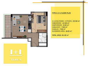 公寓 1 卧室 58 平方米，位于土耳其阿拉尼亚 — 来自开发商和业主的房地产搜索引擎 GEOLN.COM. 照片 21