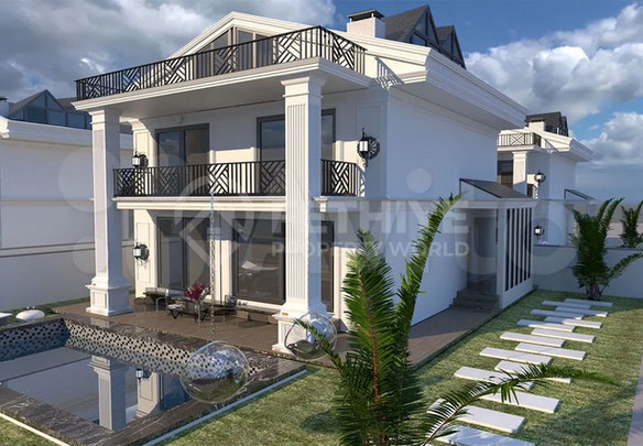 Modern, spacious and bright villa with sea views in Turkey