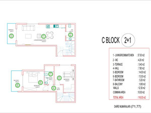 公寓 55 平方米，位于土耳其阿拉尼亚 — 来自开发商和业主的房地产搜索引擎 GEOLN.COM. 照片 48