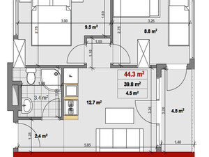 דירת 2 חדרי שינה עם נוף להרים — חיפוש נדל"ן מפרטי ומקבלן GEOLN.COM. תמונה 2