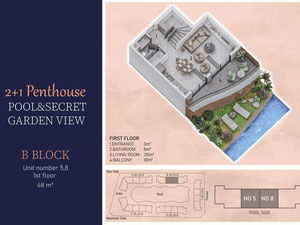 2 卧室公寓 37 平方米，位于土耳其阿拉尼亚 — 来自开发商和业主的房地产搜索引擎 GEOLN.COM. 照片 27