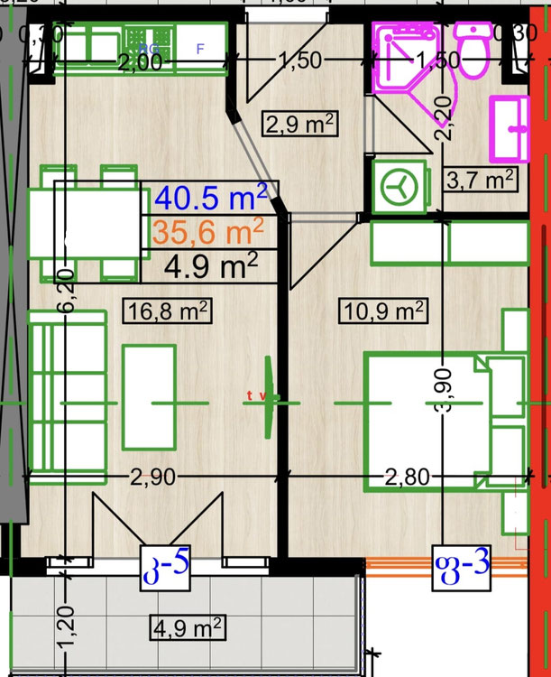 公寓，黑框液晶海蓝宝石 — 来自开发商和业主的房地产搜索引擎 GEOLN.COM. 照片 1