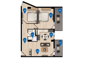 Newly finished apartment for sale in Tbilisi (Georgia) — Find off-plan property or real estate resale directly from developers and owners GEOLN.COM. Photo 8