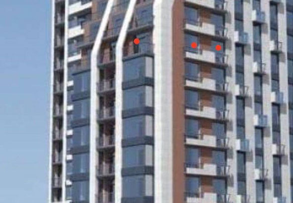 New building corner apartment on the 14th floor