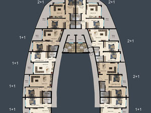公寓 1 卧室 54 平方米，位于土耳其阿拉尼亚 — 来自开发商和业主的房地产搜索引擎 GEOLN.COM. 照片 13