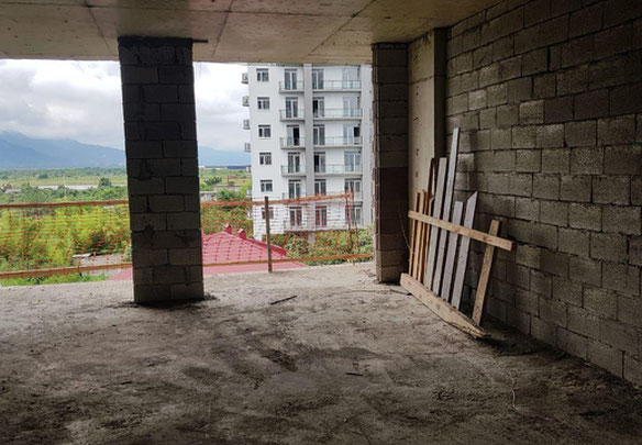 Black frame in a new building