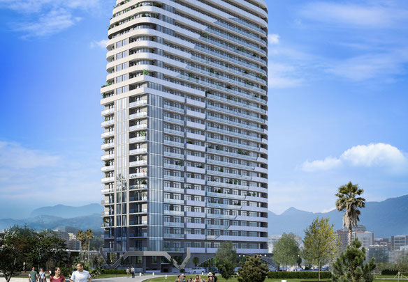 Mieszkanie 60,5 m² w Batumi, ЖК STEPS, 300 m do morza i parku