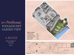 2 卧室公寓 37 平方米，位于土耳其阿拉尼亚 — 来自开发商和业主的房地产搜索引擎 GEOLN.COM. 照片 36
