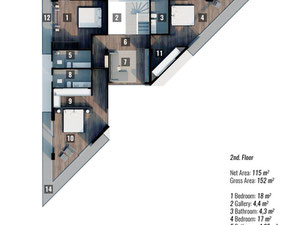 别墅 5 间卧室 425 平方米，位于土耳其阿拉尼亚 — 来自开发商和业主的房地产搜索引擎 GEOLN.COM. 照片 44