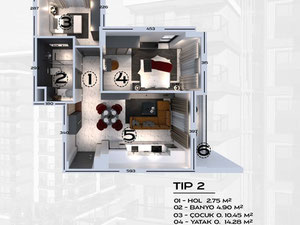 公寓 2 卧室 71 平方米，位于土耳其阿拉尼亚 — 来自开发商和业主的房地产搜索引擎 GEOLN.COM. 照片 39