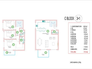 公寓 55 平方米，位于土耳其阿拉尼亚 — 来自开发商和业主的房地产搜索引擎 GEOLN.COM. 照片 44