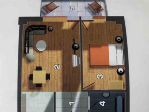 2 кімнатна квартира в Сабуртало. Купити квартиру в Тбілісі, Сабуртало — Пошуковик нерухомості від забудовників і власників GEOLN.COM. Фото 3