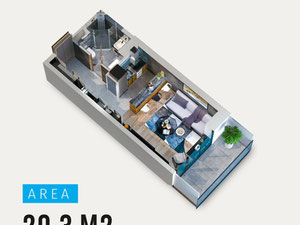 דירת חדר אחד למכירה — חיפוש נדל"ן מפרטי ומקבלן GEOLN.COM. תמונה 4