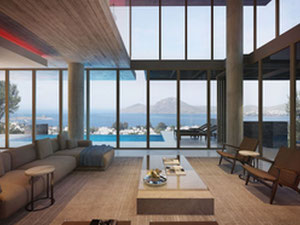 ვილა მთაში, გარეუბანში, ზღვასთან თურქეთში, ბოდრუმში — უძრავი ქონების ყიდვა და მფლო ბელებისგან GEOLN.COM. ფოტო 3