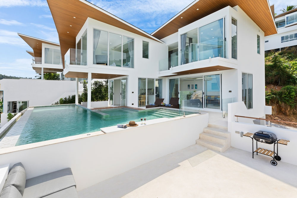 პრემიუმ 4 საძინებელი აუზის ვილა ოკეანისა და მთების ხედებით — უძრავი ქონების ყიდვა და მფლო ბელებისგან GEOLN.COM. ფოტო 1