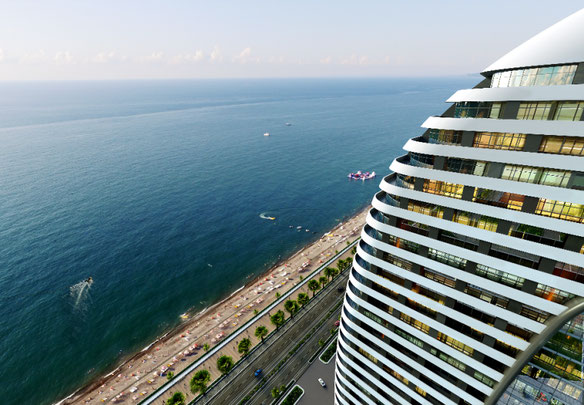 Apartamento de 2 habitaciones en venta en Courtyard Marriott Batumi