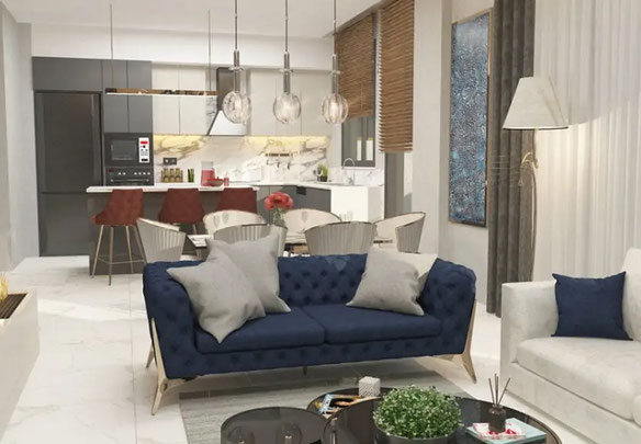 Апартаменти 1 спальня 45 м² в Аланії