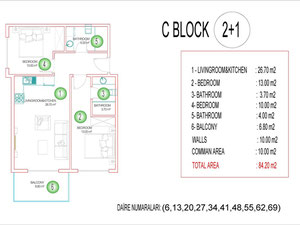 公寓 55 平方米，位于土耳其阿拉尼亚 — 来自开发商和业主的房地产搜索引擎 GEOLN.COM. 照片 45