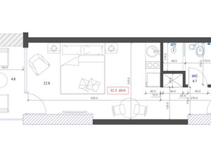 studio z widokiem na morze. szkielet — Wyszukiwarka nieruchomości od deweloperów i właścicieli GEOLN.COM. Zdjęcie 4