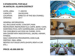En la zona de Antalya-Alanya se vende un hotel de 5 estrellas. — Encuentre propiedades fuera del plan o reventa de bienes inmuebles directamente de desarrolladores y propietarios GEOLN.COM. Foto 3