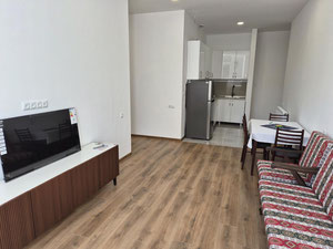 新装修、设施齐全的一居室公寓，配备了新家具和家电。位于一楼。总面积为42平方米。 — 来自开发商和业主的房地产搜索引擎 GEOLN.COM. 照片 12