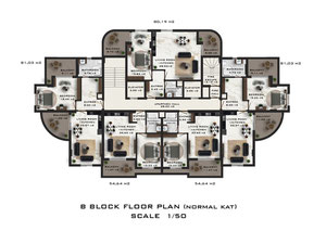 公寓 1 卧室 52 平方米，位于土耳其阿拉尼亚 — 来自开发商和业主的房地产搜索引擎 GEOLN.COM. 照片 67